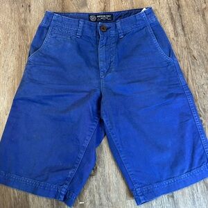 American Eagle Outfitters Blue Flat Front Shorts 26 Long